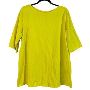 Catherines Suprema Collection Yellow Boat Neck Top Women's Size 1X (18-20W)